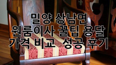 밀양 상남면 원룸이사 꿀팁🍯 용달 가격 비교 & 성공 후기